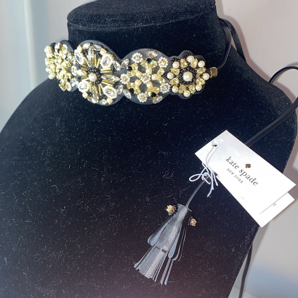 kate spade Accessories - kate spade Belt: desert garden gemstone & leather headband choker or belt NWT